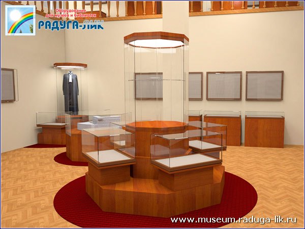 Дизайн-проект музея с применением витрин эконом класса (вид 1)